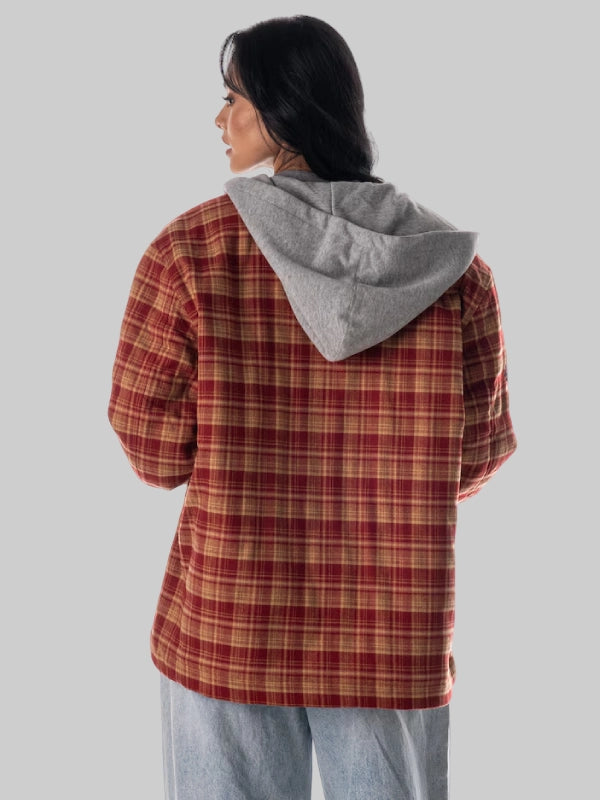 The Wild Collective San Francisco 49ers Hooded Plaid Jacket
