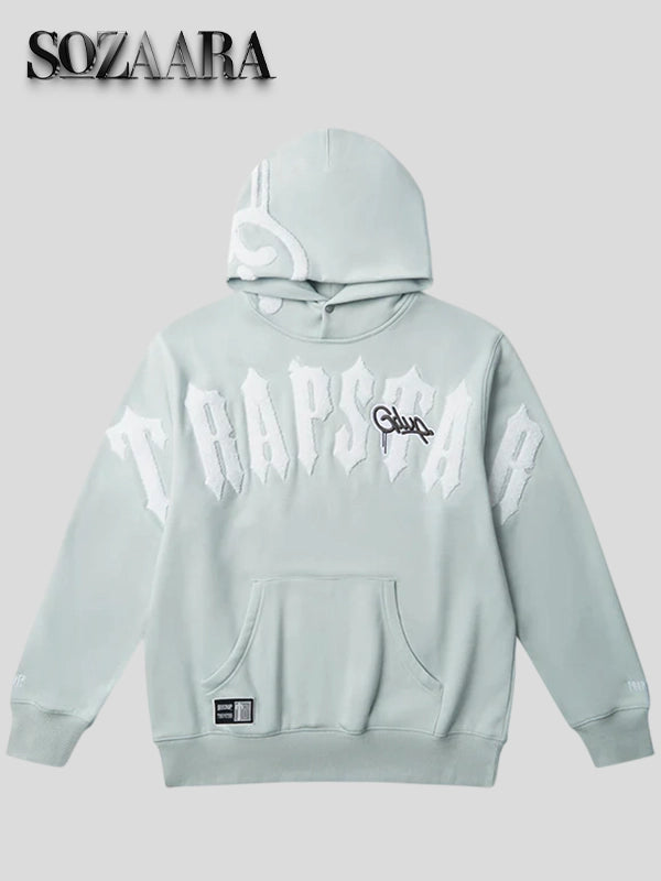 Trapstar x Geedup Handstyle Irongate Arch Hoodie Cool Blueand White
