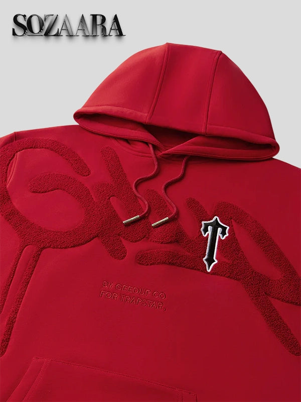 Trapstar x Geedup Handstyle Irongate T Hoodie Red