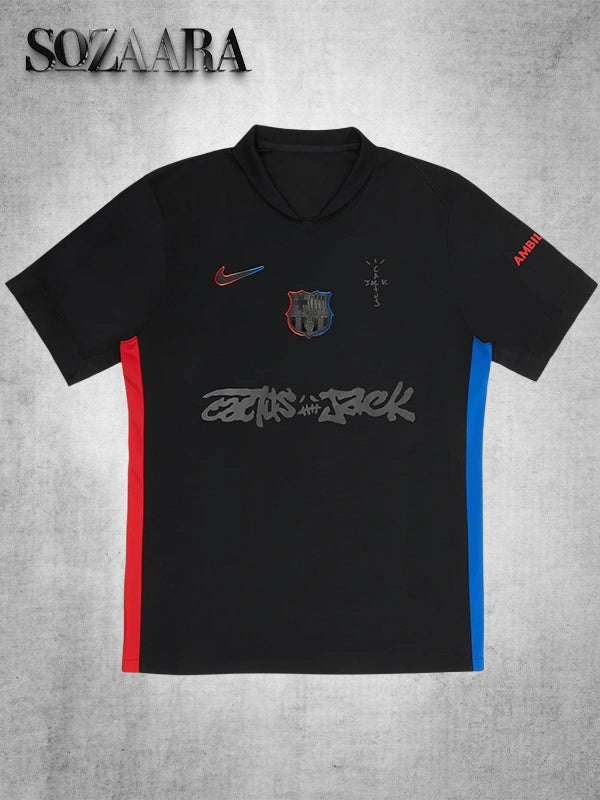 Travis Scott FC Barcelona 202425 Match Away x Cactus Jack Jersey Black