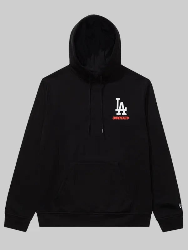 Undefeated x NE x Dodgers Stacked Logo Black Hoodie