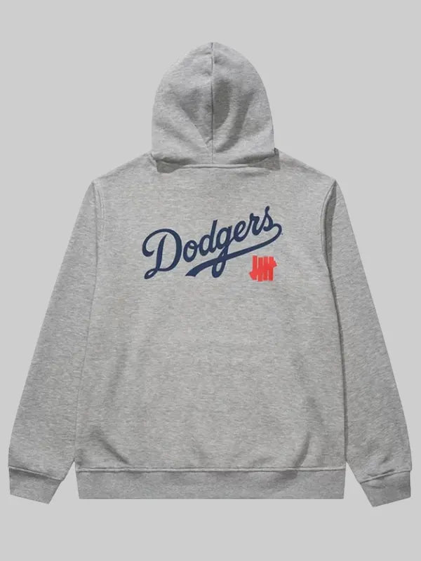 Undefeated x NE x Dodgers Stacked Logo Grey  Hoodie