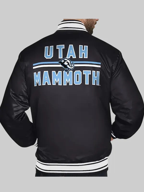 Utah Mammoth Full Snap Black Starter Jacket.