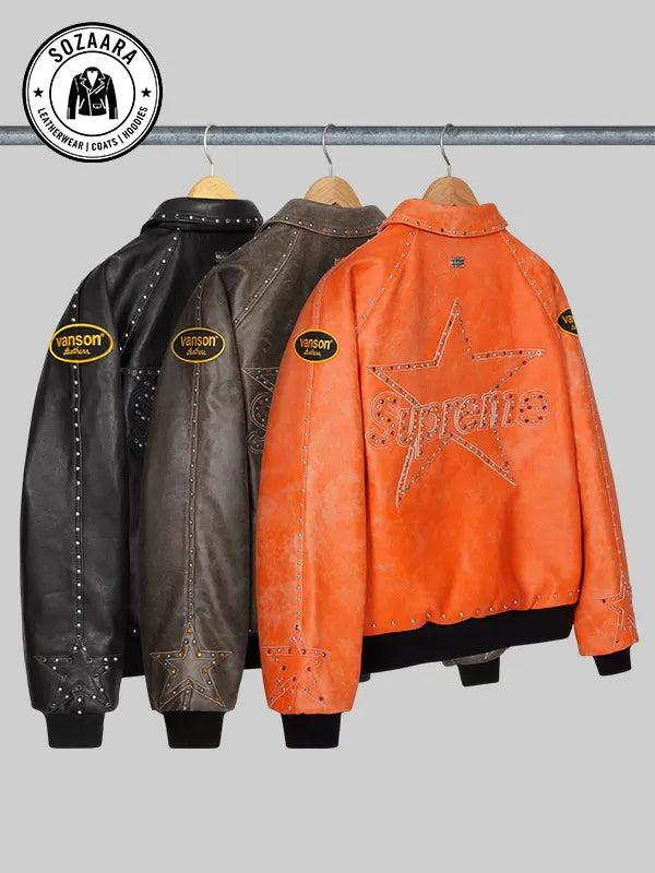 Vanson Leathers x Supreme x B.B Simon Leather Bomber Jacket