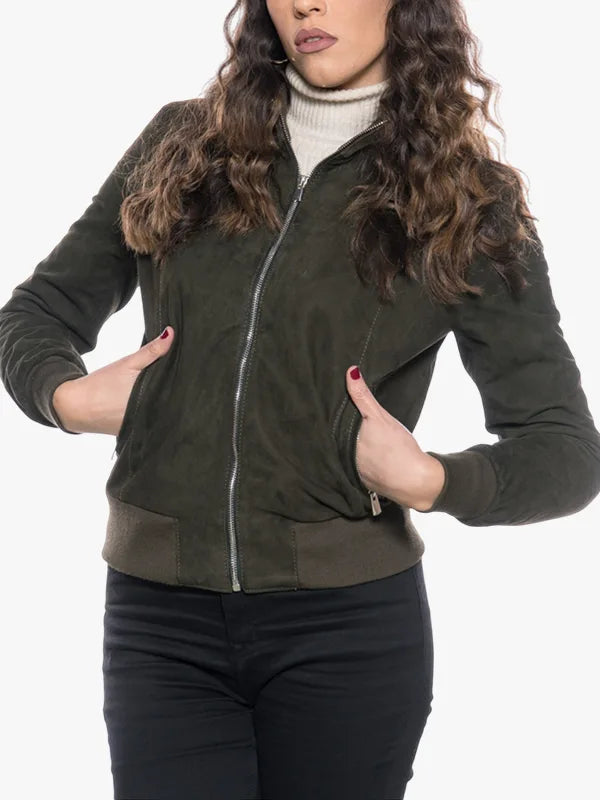 Women’s Bomber Suede Jacket 