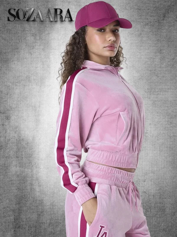 Womens LA Dodgers Pink Track Jacket