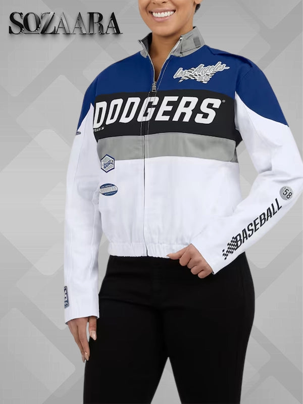 Womens Los Angeles Dodgers Erin Andrews Racing Jacket