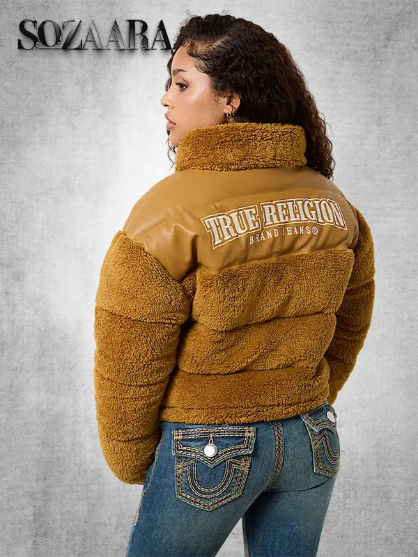 Womens Embroidered Sherpa Jacket True Religion