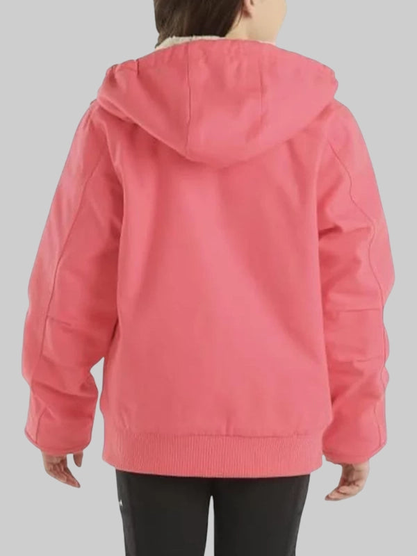 Womens Pink Carhartt Sherpa Hooded Jacket