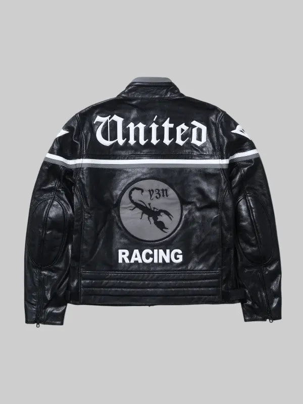 Y 3 Neighborhood Leather Racer Jacket Black