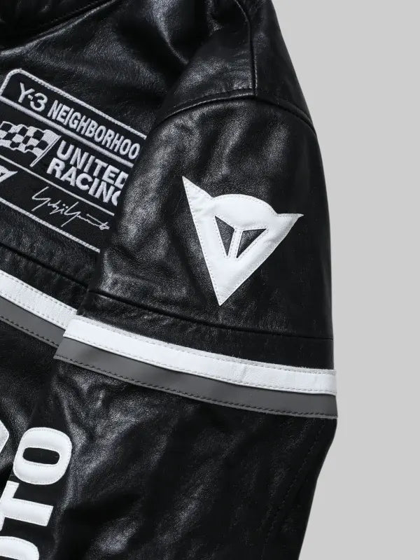 Yohji Yamamoto Y 3 NBHD Black Leather Racer Jacket