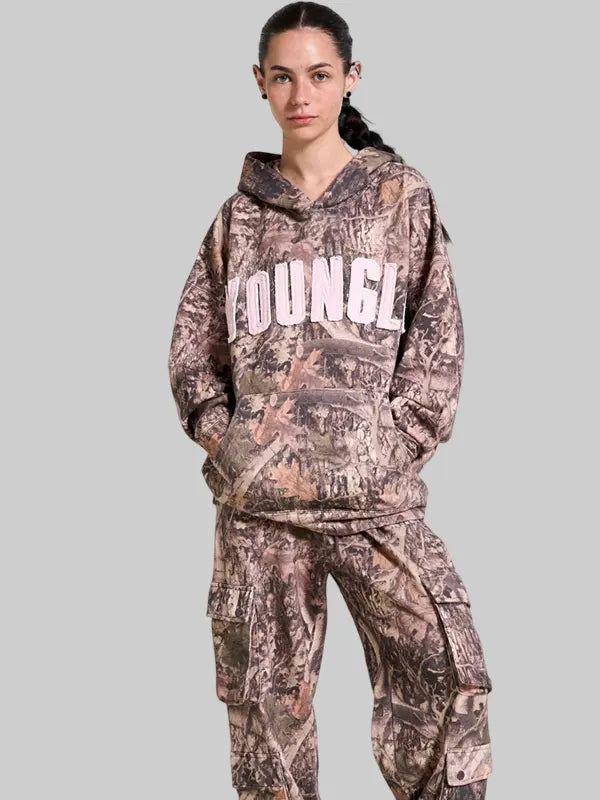 YoungLA hunting Season Camo Hoodie Sweatshirt In Green
