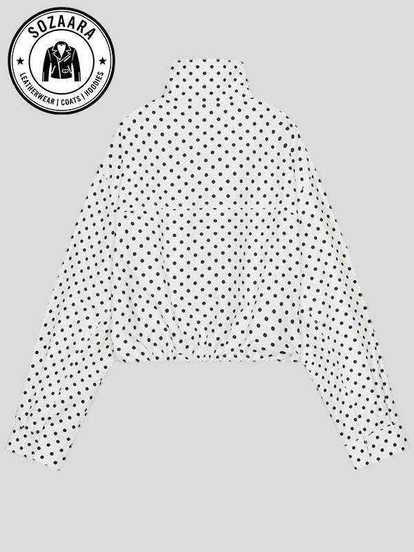 Zara Polka Dot White Jacket Women's
