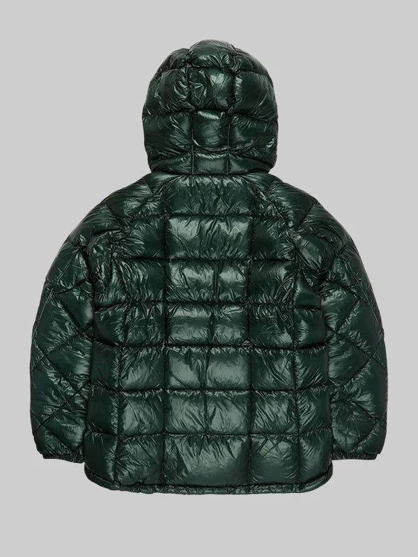 and wander diamond stitch Green down Puffer jacket In Green