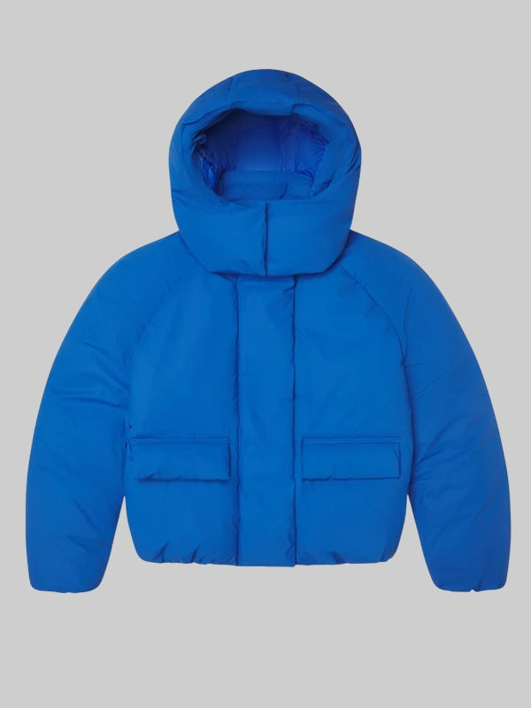 khy Blue hooded puffer jacket