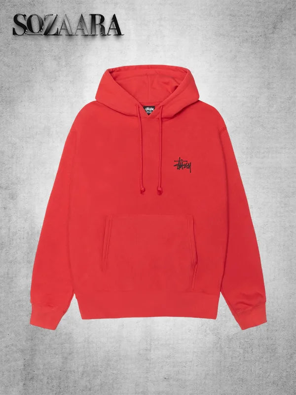 stussy basic Red hoodie