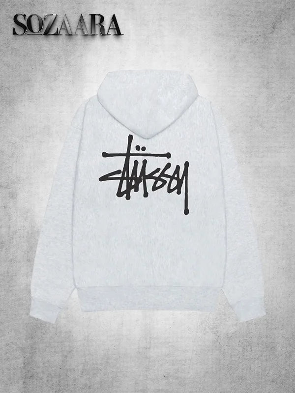 stussy basic stussy hoodie grey
